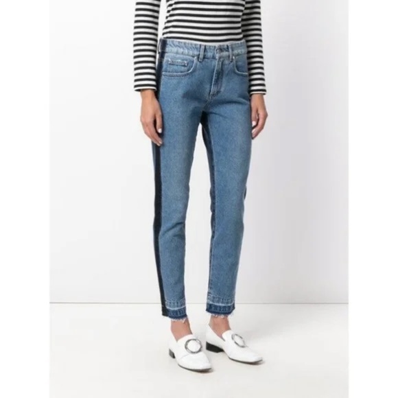 MSGM Milano Made In Italy Two-Toned Straight Leg Jeans - Picture 1 of 9